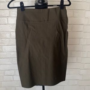 Olive green pencil skirt